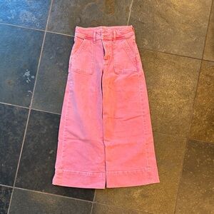 GAP Kids Pink Wide-Leg Jeanshigh stride ankle length size 12 SLIM